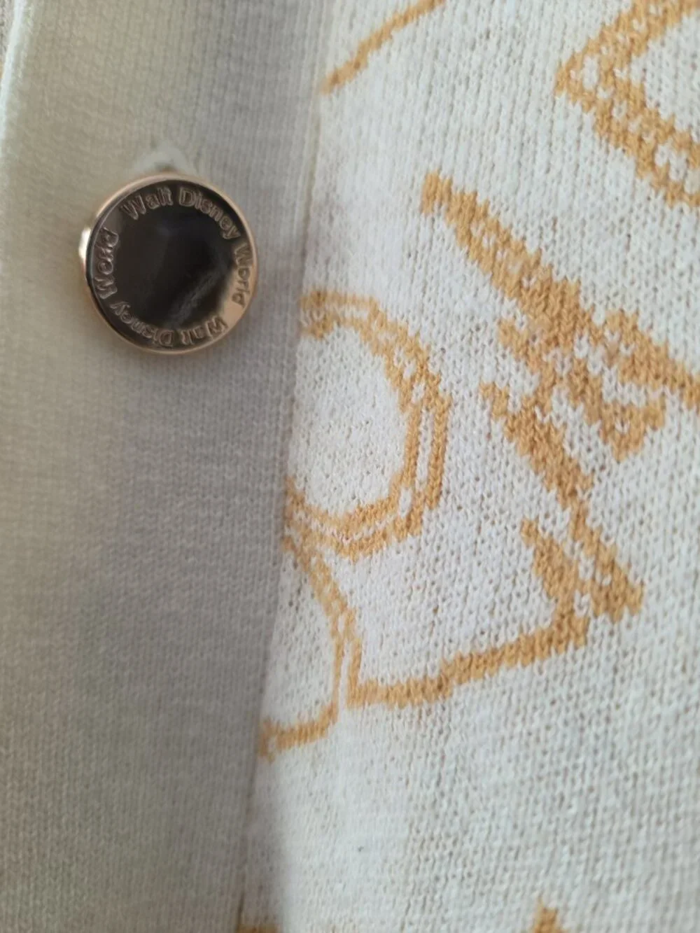 Walt Disney World 50th Anniversary Cream Gold Cardigan Sweater XL